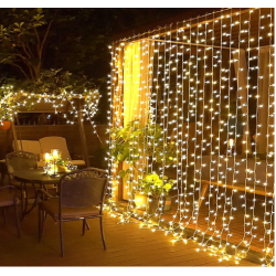 2x2 Metre Perde Led Sarı Işık 