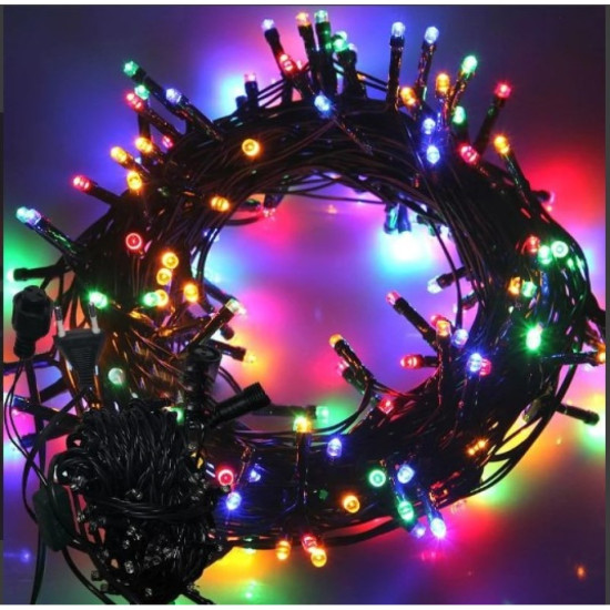 10m 100 Led Boncuk Lamba RGB Işık Siyah Kablo 10m 100 Led Boncuk Lamba RGB Işık Siyah Kablo