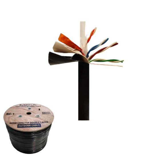 305 Metre / 0.57mm CAT6 FTP Çift Katmanlı Dış Ortam İnternet Kablosu