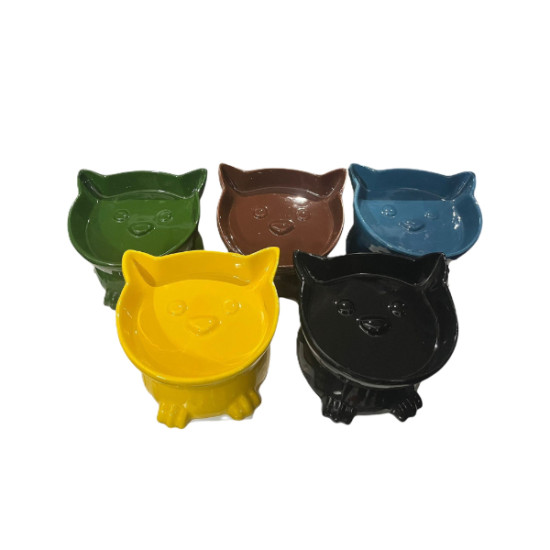 Ayaklı Kulaklı Seramik Mama Kabı 