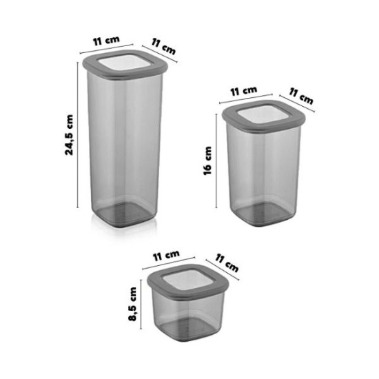 3 Boy Erzak Saklama Kabı 3 Boy Erzak Saklama Kabı