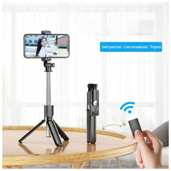 Uzaktan Kumandalı Tripod Özellikli Selfie Çubuğu Uzaktan Kumandalı Tripod Özellikli Selfie Çubuğu