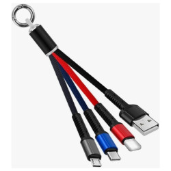 Anahtarlık Çoklu Şarj Kablosu 4 Başlıklı Anahtarlık Çoklu Şarj Kablosu 4 Başlıklı