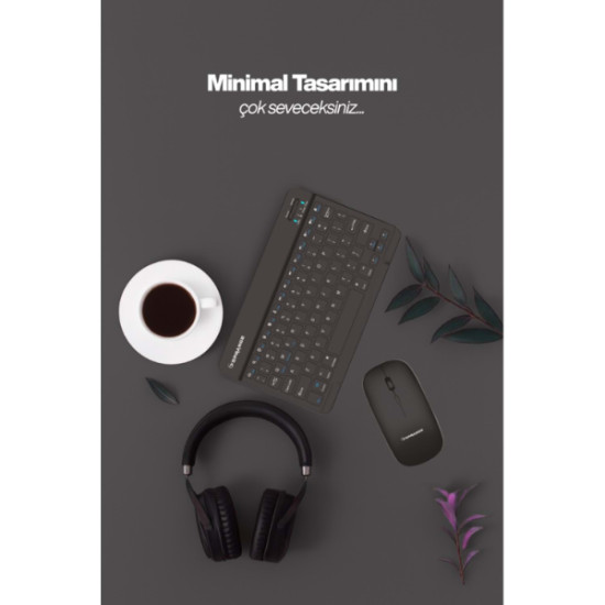 Siyah Kablosuz Klavye Ve Mouse Seti