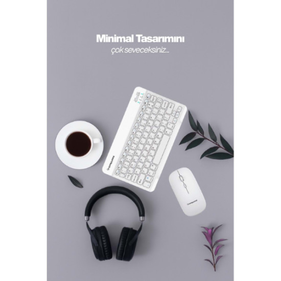 Beyaz Kablosuz Klavye Ve Mouse Seti