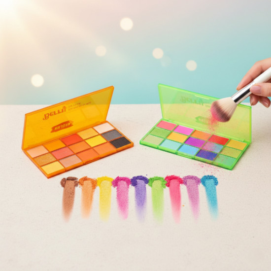 15 Renkli Sedefli Mat Far Paleti - 2'li Set