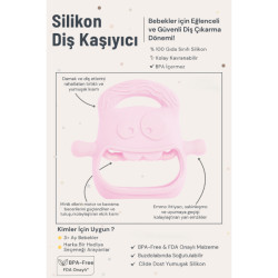 Pembe Bebek Silikon Diş Kaşıyıcı   Pembe Bebek Silikon Diş Kaşıyıcı