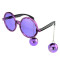 Mor Disko Topu Küpeli Parti Gözlüğü