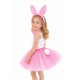 Kız Çocuk Pembe Tavşan Kulaklı Kostüm Seti – Tütü, Taç, Papyon, Ponpon