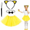 Sarı Renk Kedi Kostüm Seti - Tütü, Taç, Papyon, Kuyruk