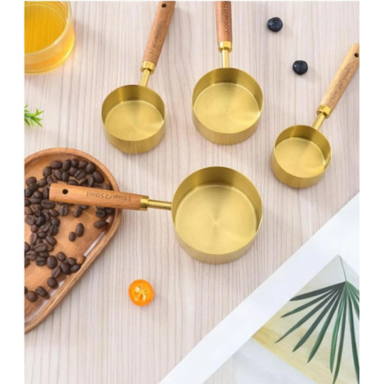 4 lü Ahşap Saplı Ölçü Kaşığı