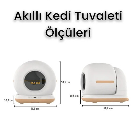 HD Kameralı Akıllı Kedi Tuvaleti 
