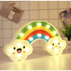 Gülen Bulutlu Gökkuşağı LED Gece Lambası Gülen Bulutlu Gökkuşağı LED Gece Lambası