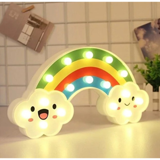 Gülen Bulutlu Gökkuşağı LED Gece Lambası Gülen Bulutlu Gökkuşağı LED Gece Lambası