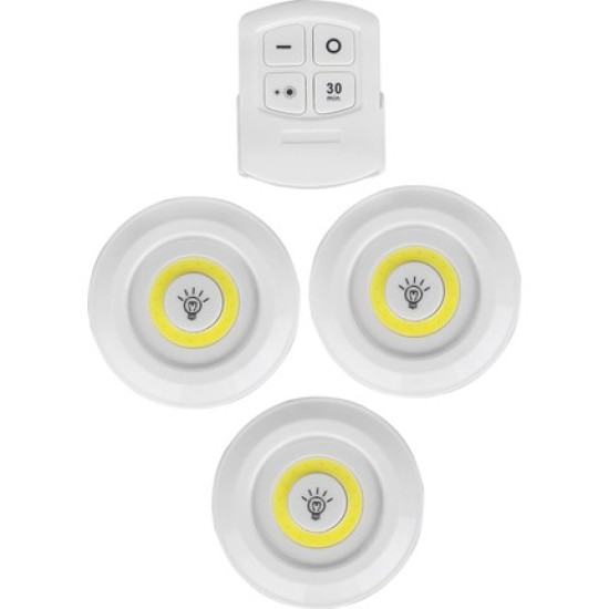 Uzaktan Kumandalı Yapışkanlı 3 lü Led Spot Lamba Uzaktan Kumandalı Yapışkanlı 3 lü Led Spot Lamba