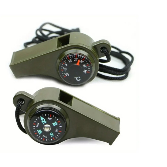 Pusulalı Çok Fonksiyonlu Acil Durum Düdüğü Pusulalı Çok Fonksiyonlu Acil Durum Düdüğü