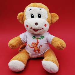 Tişörtlü Sevimli Peluş Maymun  Tişörtlü Sevimli Peluş Maymun