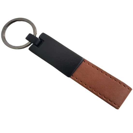 Taba Renk Deri Metal Anahtarlık Taba Renk Deri Metal Anahtarlık