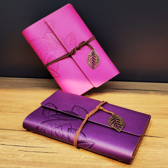 Deri Yaprak Desenli Çizgisiz Defter Deri Yaprak Desenli Çizgisiz Defter