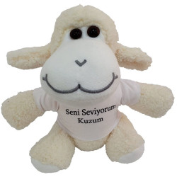 Seni Seviyorum Kuzum Tişörtlü Peluş Kuzu Oyuncak  Seni Seviyorum Kuzum Tişörtlü Peluş Kuzu Oyuncak