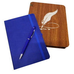 Ahşap Kutulu Defter ve Kalem Seti  Ahşap Kutulu Defter ve Kalem Seti