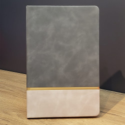 Gri Gold Detaylı Deri Hatıra Defteri  Gri Gold Detaylı Deri Hatıra Defteri