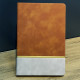 Altın Şeritli Taba Rengi Deri Not Defteri Altın Şeritli Taba Rengi Deri Not Defteri