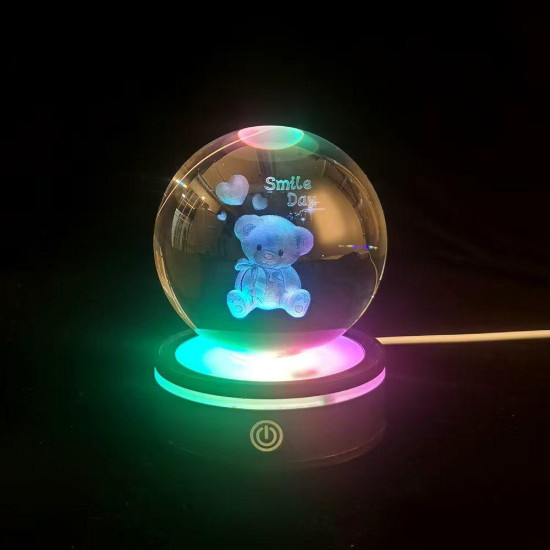 USB li Ayıcık Tasarımlı Dönen Cam Küre USB li Ayıcık Tasarımlı Dönen Cam Küre