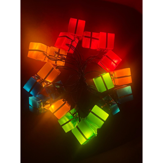 4 Metre 20 Led Pilli 2 Kademeli Hediye Kutusu Led Işık 4 Metre 20 Led Pilli 2 Kademeli Hediye Kutusu Led Işık