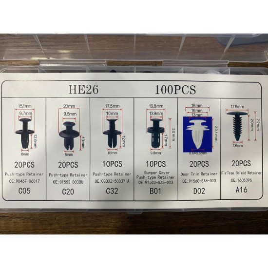 Çok Amaçlı Plastik Bağlantı Klipsi Seti 100 Parça