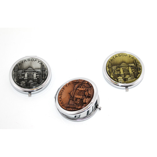 Metal Ayasofya Kabartmalı El Aynası Metal Ayasofya Kabartmalı El Aynası