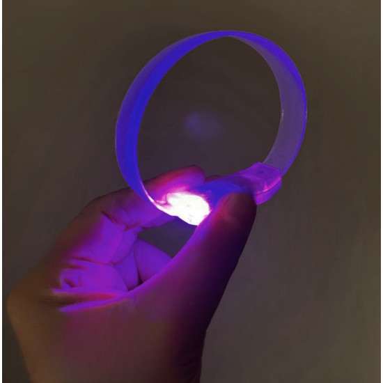 3 Modlu Pilli LED Işıklı Esnek Parti Bilekliği Mor 3 Modlu Pilli LED Işıklı Esnek Parti Bilekliği Mor