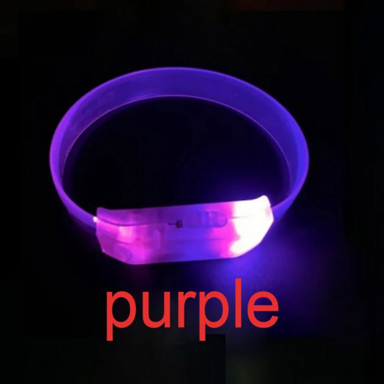 3 Modlu Pilli LED Işıklı Esnek Parti Bilekliği Mor 3 Modlu Pilli LED Işıklı Esnek Parti Bilekliği Mor