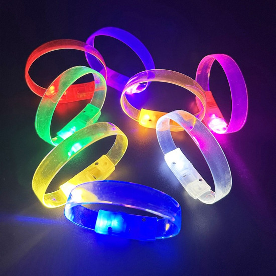 3 Modlu Pilli LED Işıklı Esnek Parti Bilekliği Sarı