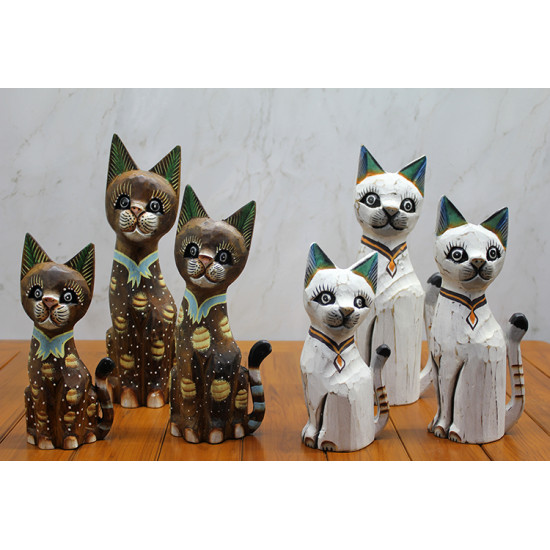 Ahşap 3 lü Kedi Seti 30 Cm Ahşap 3 lü Kedi Seti 30 Cm