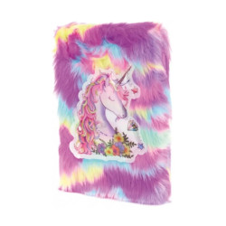 Çiçekli Unicorn Tasarımlı Peluş Hatıra Defteri  Çiçekli Unicorn Tasarımlı Peluş Hatıra Defteri