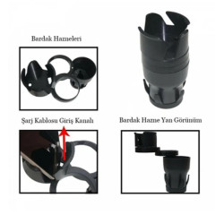 Ayarlanabilir Araç İçi Çoklu Bardak Tutacağı  Ayarlanabilir Araç İçi Çoklu Bardak Tutacağı