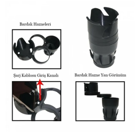 Ayarlanabilir Araç İçi Çoklu Bardak Tutacağı Ayarlanabilir Araç İçi Çoklu Bardak Tutacağı