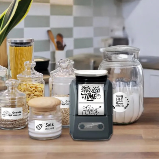 Siyah Kablosuz Portatif Etiket Yazıcısı