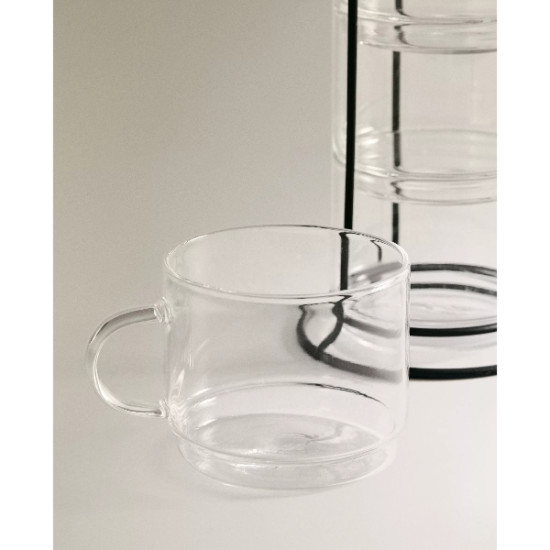 Standlı Borosilikat 4 lü Fincan Seti