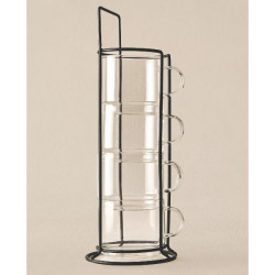 Standlı Borosilikat 4'lü Fincan Seti 