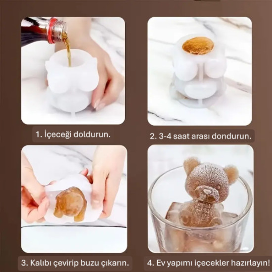 Ayı Şekilli Silikon Buz Kalıbı Ayı Şekilli Silikon Buz Kalıbı