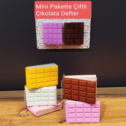 Mini Çiftli Çikolata Not Defteri  Mini Çiftli Çikolata Not Defteri