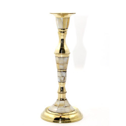 Tekli Pirinç Sedefli Şamdan Model 1  Tekli Pirinç Sedefli Şamdan Model 1