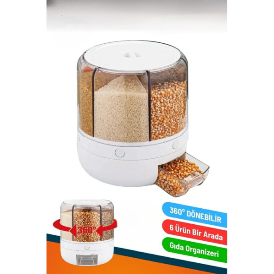 360° Dönebilir 10 Litre Gıda Organizeri 360° Dönebilir 10 Litre Gıda Organizeri