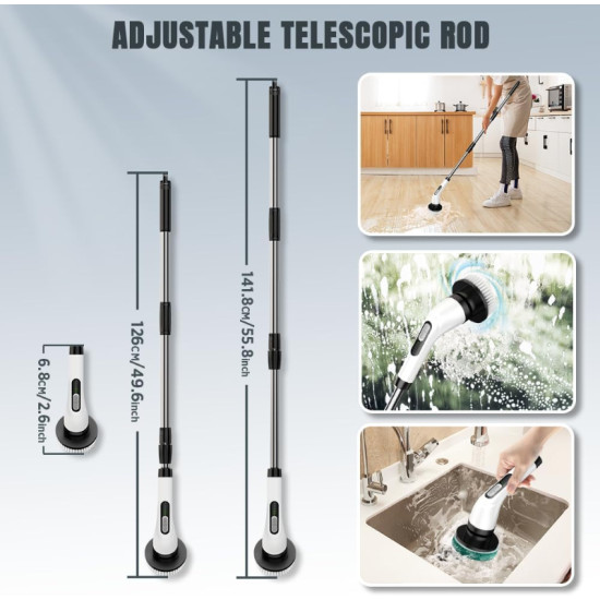 7 in 1 Kablosuz Elektrikli Temizlik Fırçası Seti