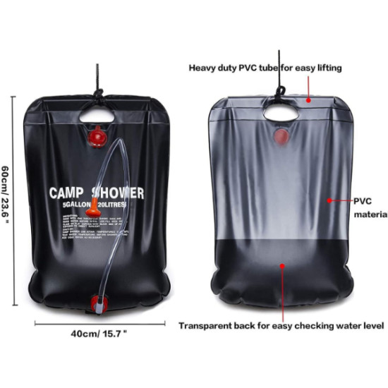 20 Litre Solar Isıtıcılı Kamp Duş Torbası 20 Litre Solar Isıtıcılı Kamp Duş Torbası