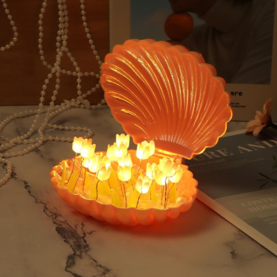 LED Işıklı Kendin Yap Deniz Kabuğu Tasarımlı Lale Lamba LED Işıklı Kendin Yap Deniz Kabuğu Tasarımlı Lale Lamba