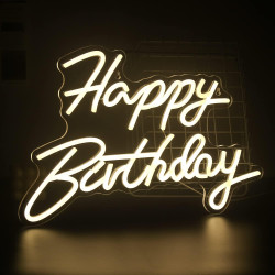 Happy Birthday Yazılı Neon Led Işık  Happy Birthday Yazılı Neon Led Işık