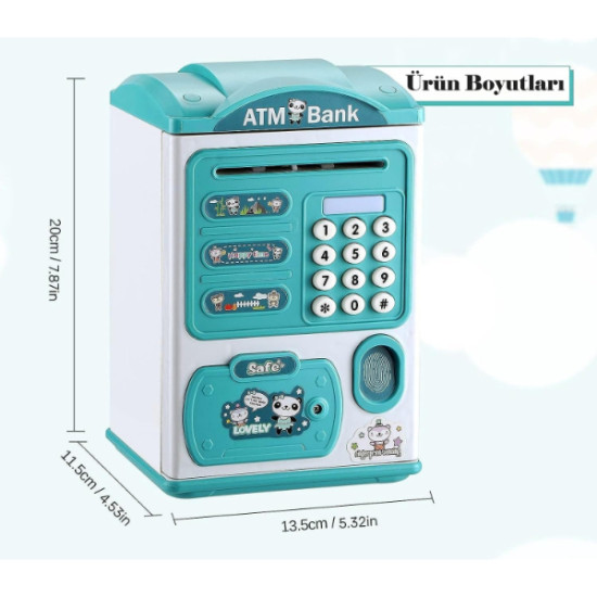 Sevimli Tasarımlı Şifreli ATM Kumbara Sevimli Tasarımlı Şifreli ATM Kumbara